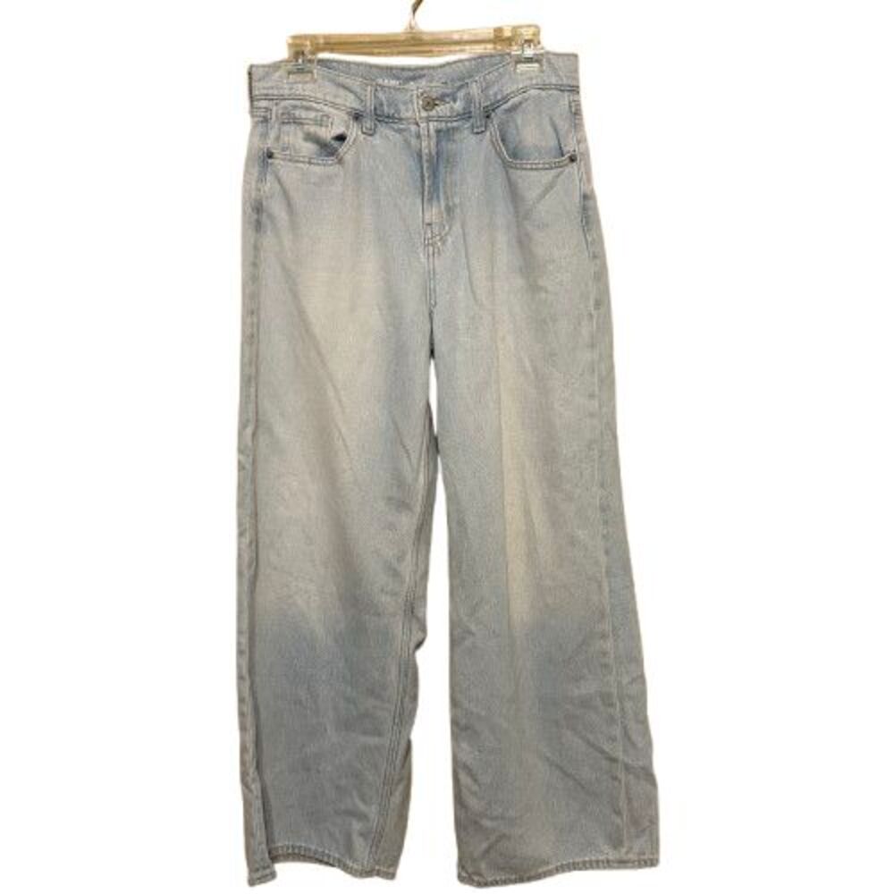 Old Navy Baggy Wide Leg Jeans Womens 6 Light Wash Blue High Rise 90s Y2K Style